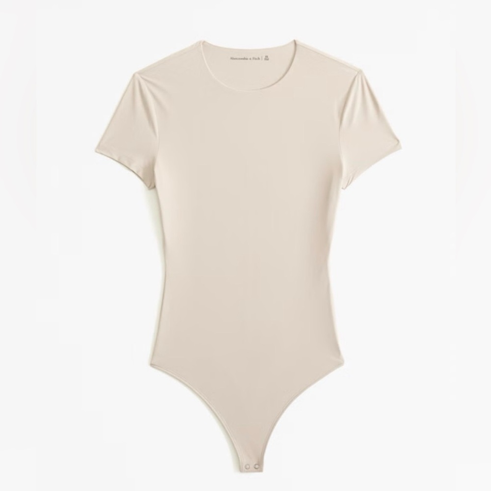 Abercrombie Cream Short Sleeve Bodysuit